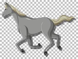 caballo gris sobre fondo de cuadrícula vector