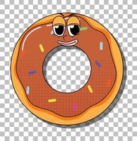 Doughnut cartoon character isolated vector