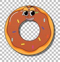 donut personaje de dibujos animados aislado vector