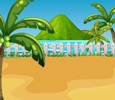 escena de paisaje de playa al aire libre vector