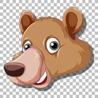 cabeza de dibujos animados de oso grizzly vector