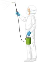 Man in protective hazmat suit vector