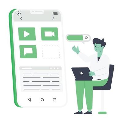 Customer support flat illustration, editable design