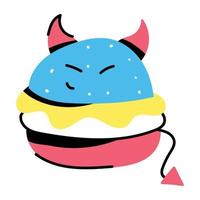 Independence food, flat sticker of burger vector