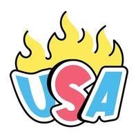 A well-designed sticker of USA vector