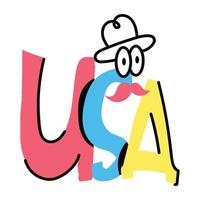 A well-designed sticker of USA vector