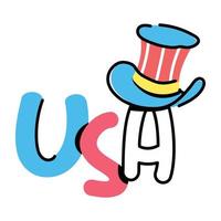 A well-designed sticker of USA vector