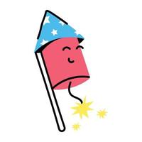 A scalable sticker design of firecracker vector