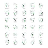Bundle of Cybersecurity Flat Mini Illustrations vector