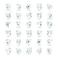 Bundle of Cybersecurity Flat Mini Illustrations vector