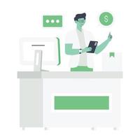 Person in logistics office, flat illustration vector