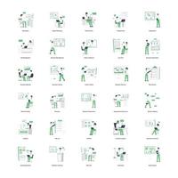 Collection of Business Flat Mini Illustrations vector