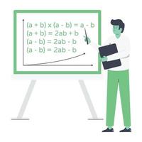 Creatively designed flat illustration of math lecture vector