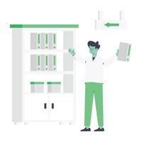 una ilustración de biblioteca en estilo plano vector