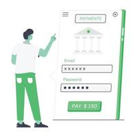 A visually appealing flat illustration of money transfer vector