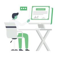 E-learning flat illustration is handy and scalable vector