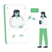 Virtual assistant illustration in flat style vector