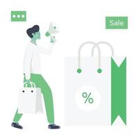 Easy to use flat illustration of sale announcement vector