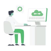 A seo monitoring flat illustration design vector