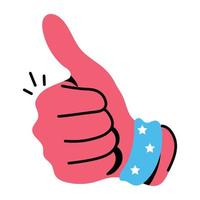 A well-designed sticker of thumbs up vector