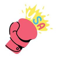 A scalable sticker of boxing glove vector