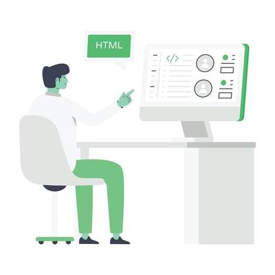 Modern flat illustration of programming