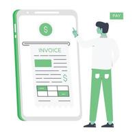 Handy flat illustration of online invoice vector