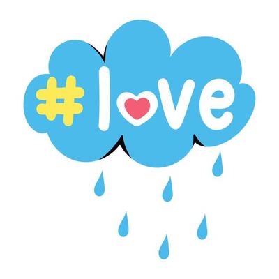 Beautifully designed sticker of raining