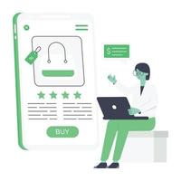 A flat illustration design of customer review vector