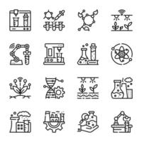 iconos de línea de moda de la tecnología de laboratorio vector