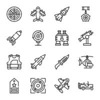 Set of Army Line Icons vector