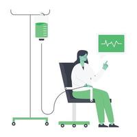 An editable flat illustration of intravenous treatment vector