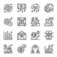 Business Operations Line Icons Set vector