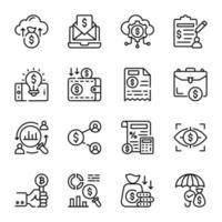 Linear Icons of Business and Money vector