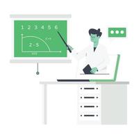 Creatively designed flat illustration of math lecture vector
