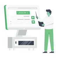 E-learning flat illustration is handy and scalable vector