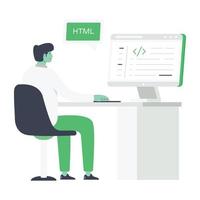 Code optimization flat illustration with scalability vector