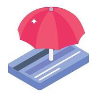Trendy isometric icon of credit card vector