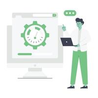 un diseño de ilustración plana de monitoreo seo vector