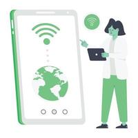 A wireless technology flat illustration vector