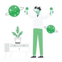 A vr space flat vector download