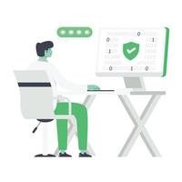 Cyber security flat illustration is ready for web and apps vector