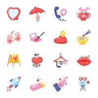 Trendy Love and Valentine Hand Drawn Stickers vector