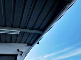 Surveillance cameras installed under the metal roof provide a sense of security. photo