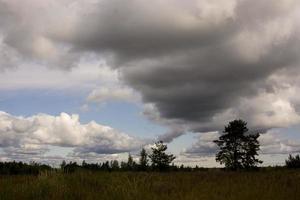 landscape with majestic beautiful dramatic pre-threatening sky. Cloudy sky photo