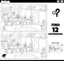 differences game with situation in the city coloring page vector