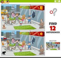 differences educational game with situation in the city vector