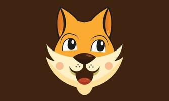 Cute happy fox cartoon vector illustration