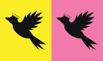 pájaros volando con corona, icono de vector de pájaro ilustración gráfica