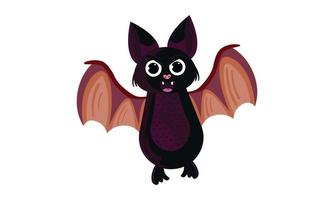 Funny cartoon baby bat flying vector design